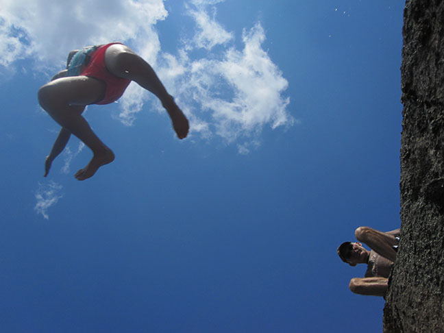 Alissa cliff jumping