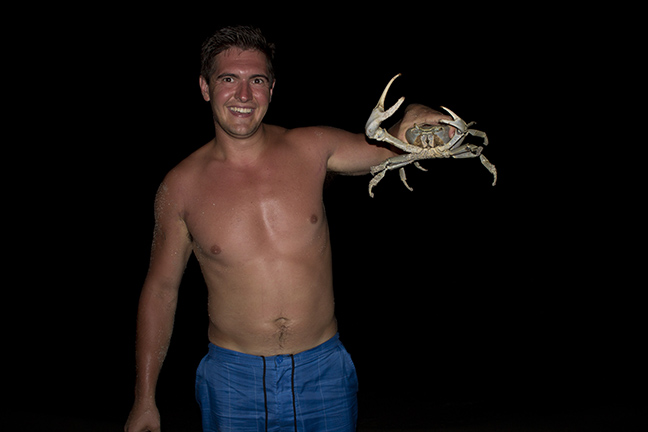 Do you see that glow in his eyes? Every night we went crab hunting. 