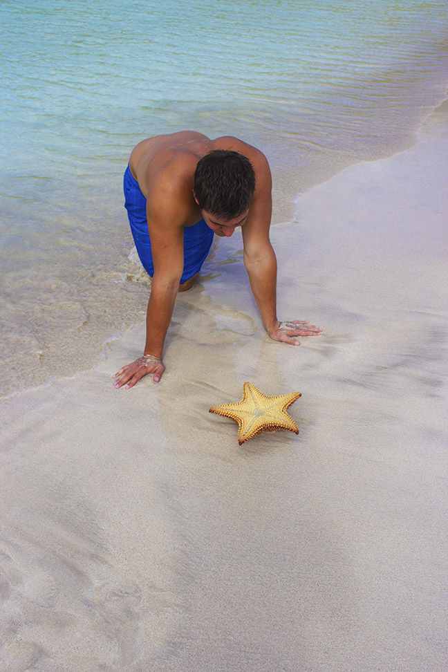 Admiring the starfish